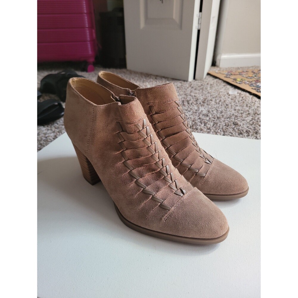 Franco Sarto Tan Suede Booties Sz 10